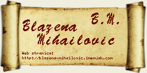 Blažena Mihailović vizit kartica